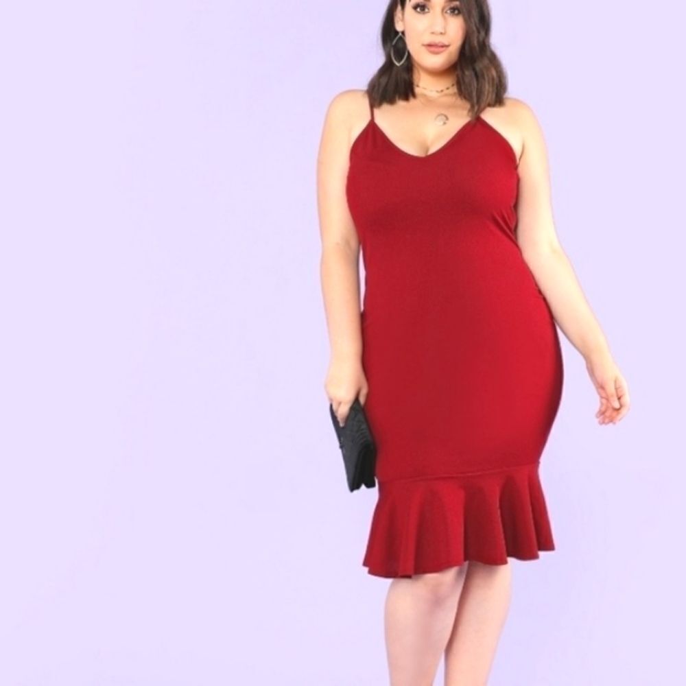Womens Plus Size Sexy Red Wine Dress sz 1x